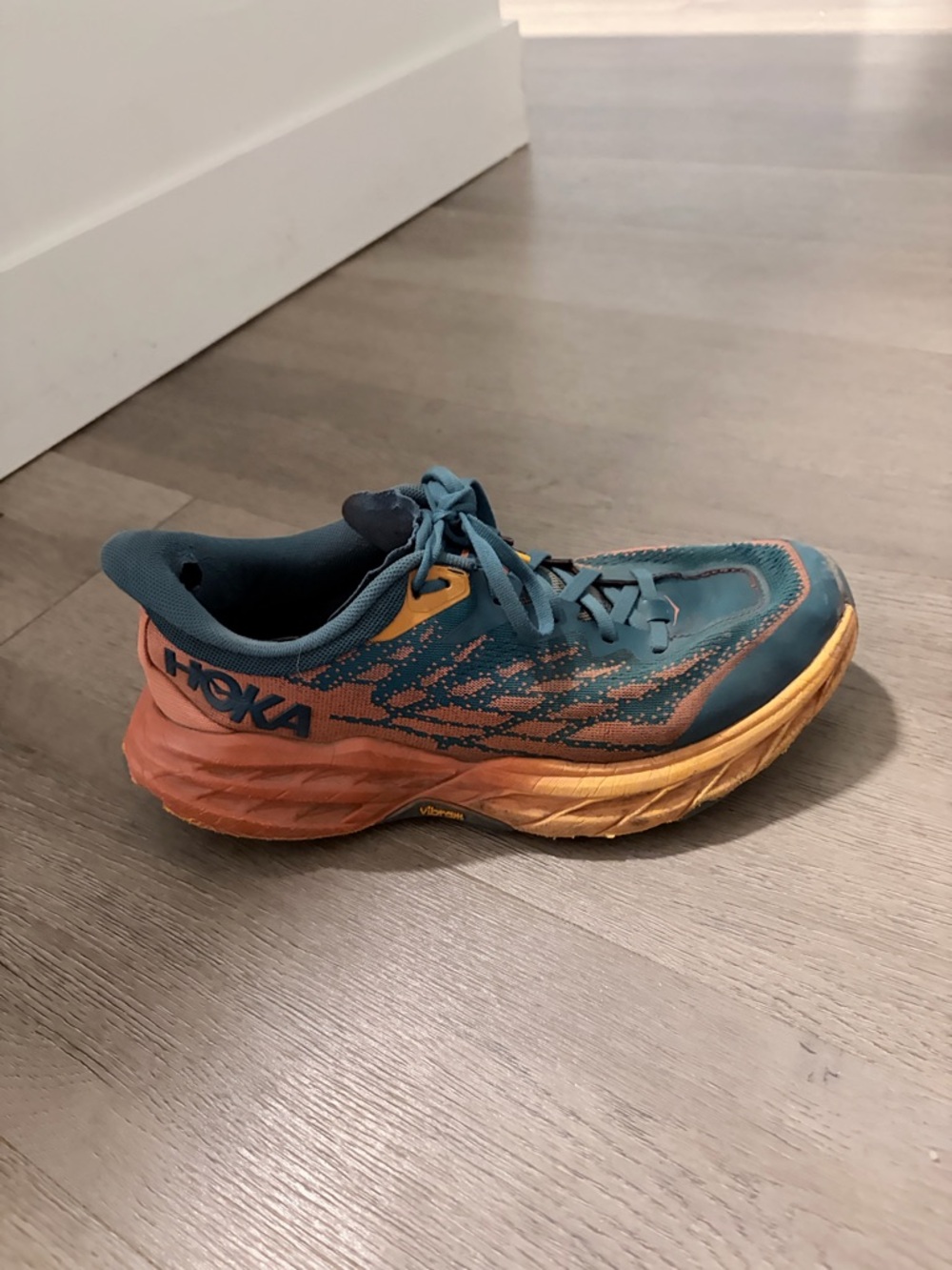 Hoka One One Teal and Orange Women's Running Shoes - Picture 6 of 9
